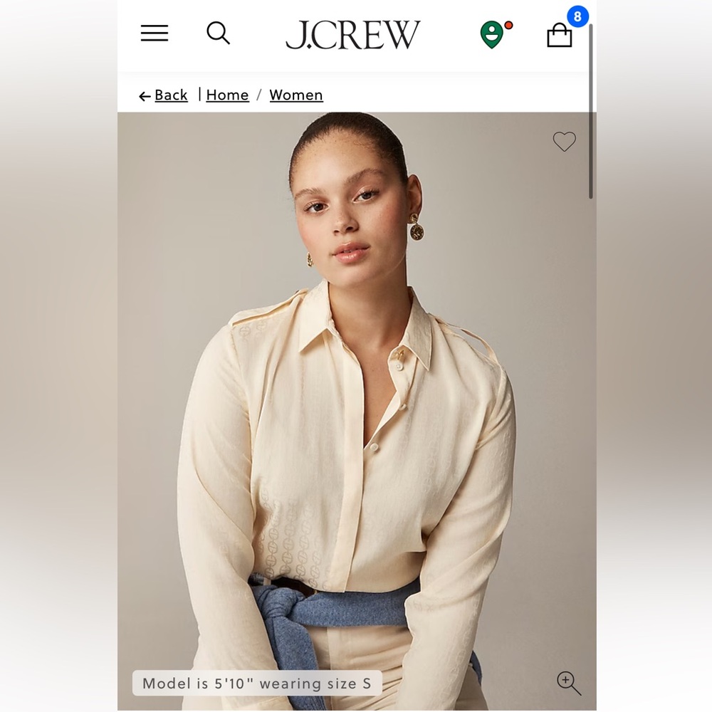 NWOT JCrew Drapey jacquard print shirt